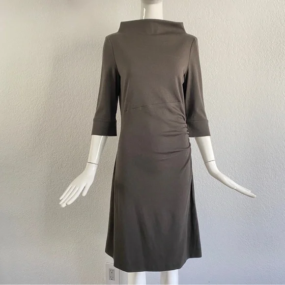 Diane Von Furstenberg | Dresses | Diane Von Furstenberg Brown Boat Neck  Dress | Poshmark